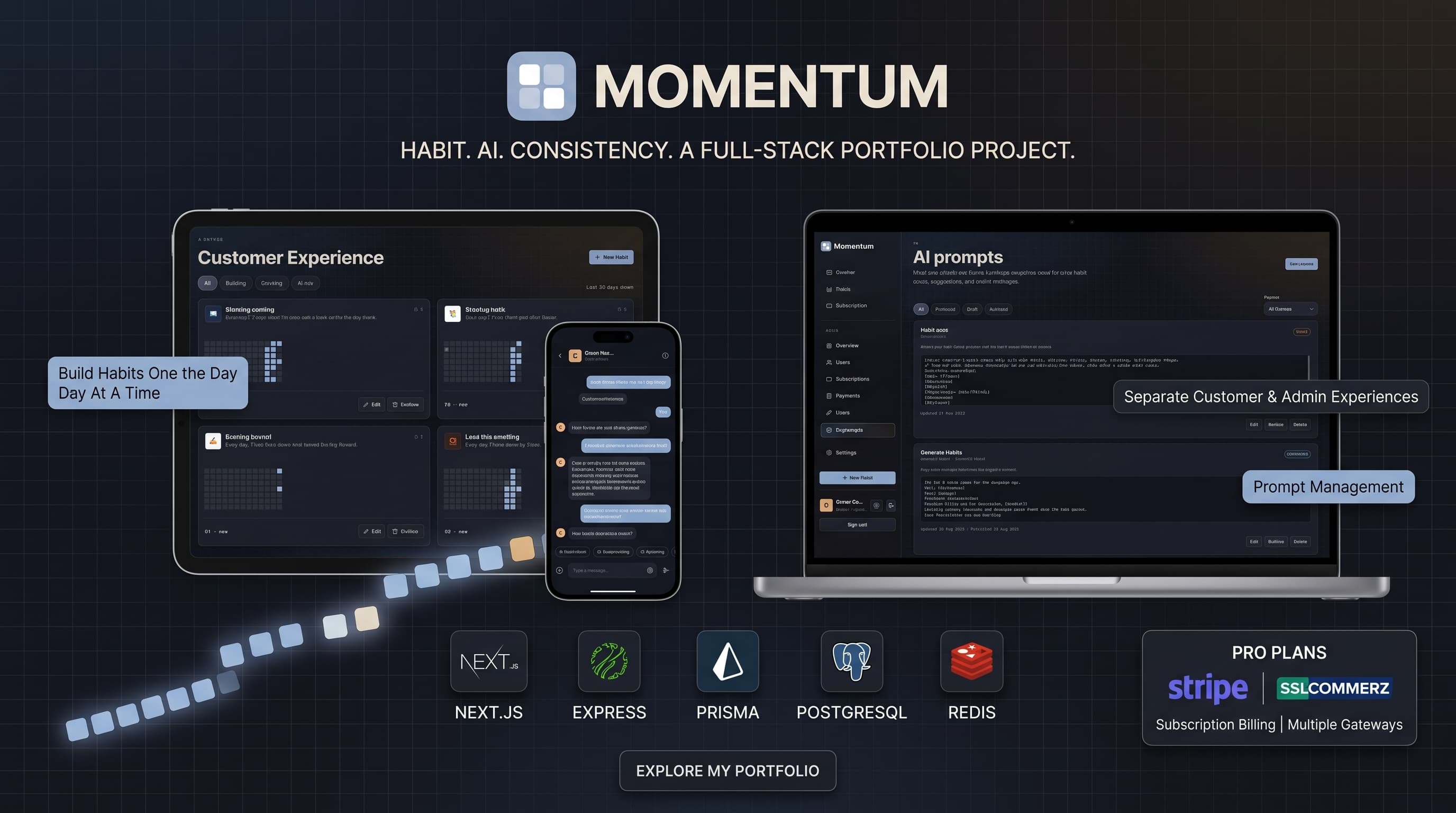 Momentum — Habit Tracker with AI Coaching and Billing project preview